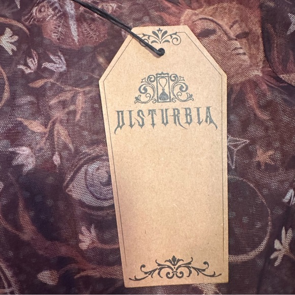 NWT disturbia sheer mesh long sleeve top - size 2 - Picture 5 of 5